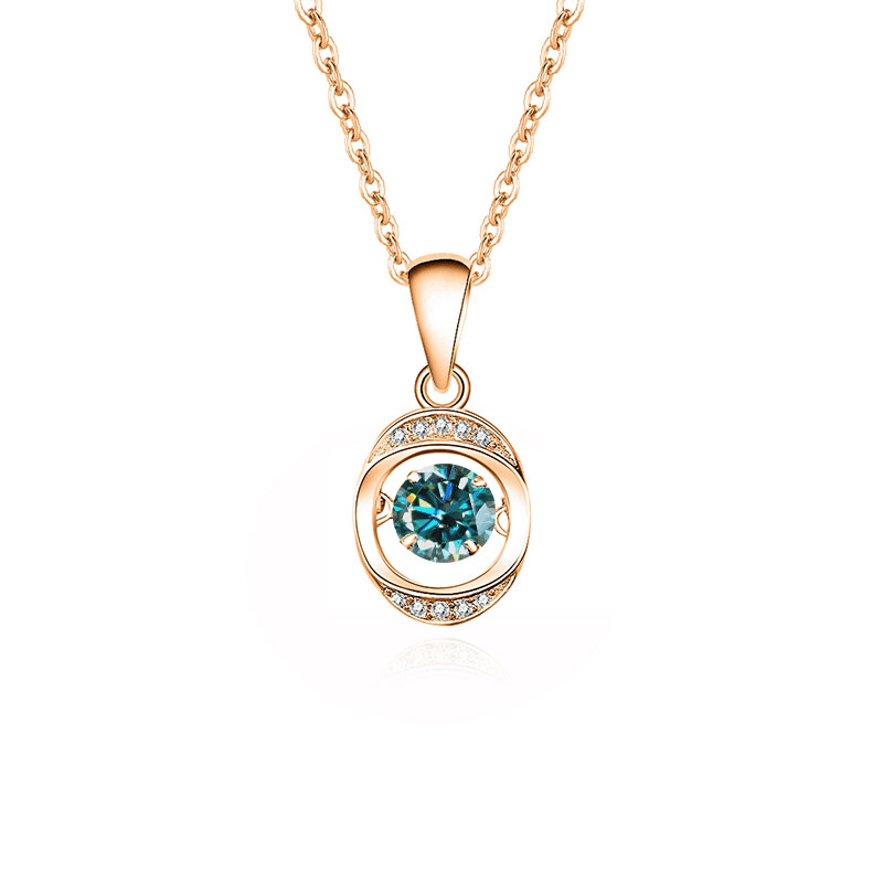 Mosan green diamond rose gold