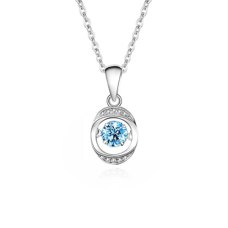 Zircon blue diamond white gold