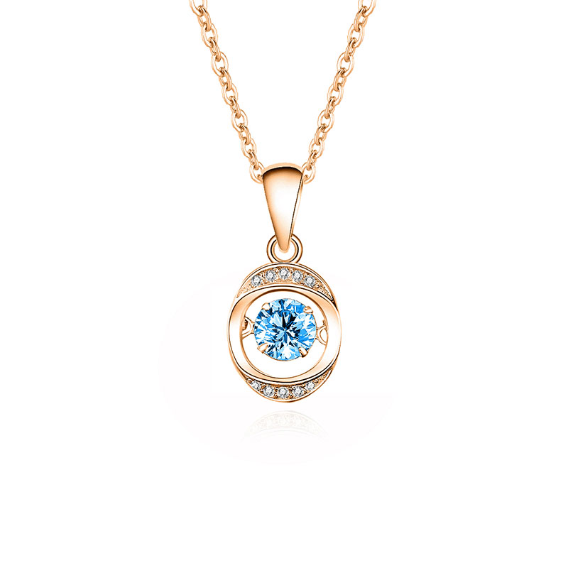 Zircon blue diamond rose gold