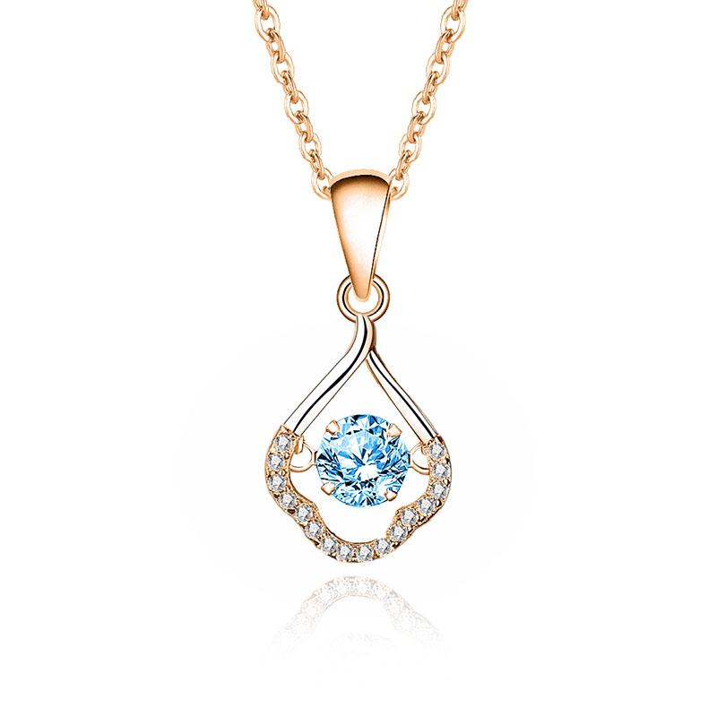 Zircon blue diamond rose gold