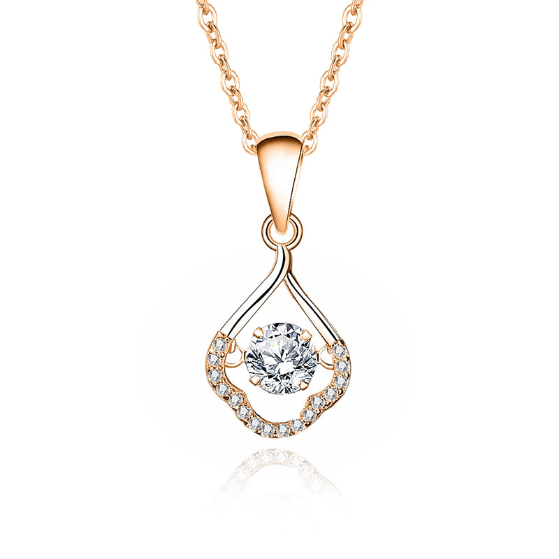 Zircon white diamond rose gold