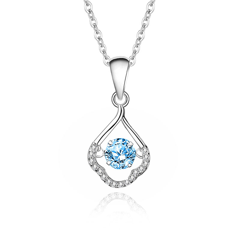 Zircon blue diamond white gold