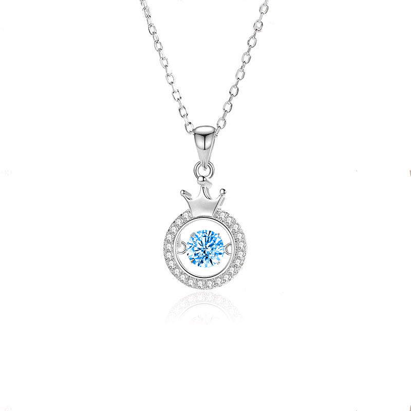 Zircon blue diamond white gold