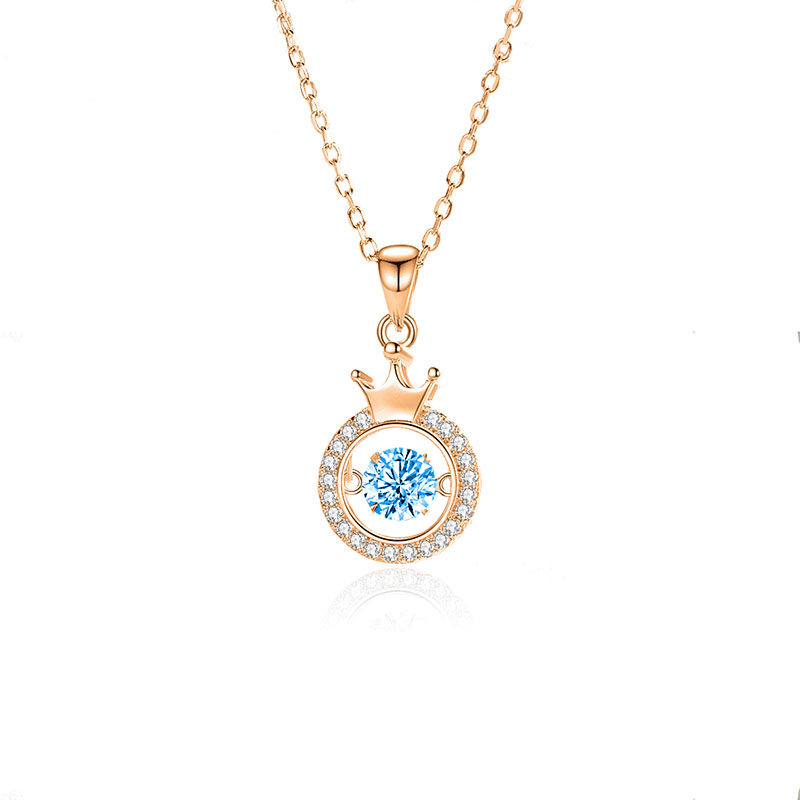 Zircon blue diamond rose gold