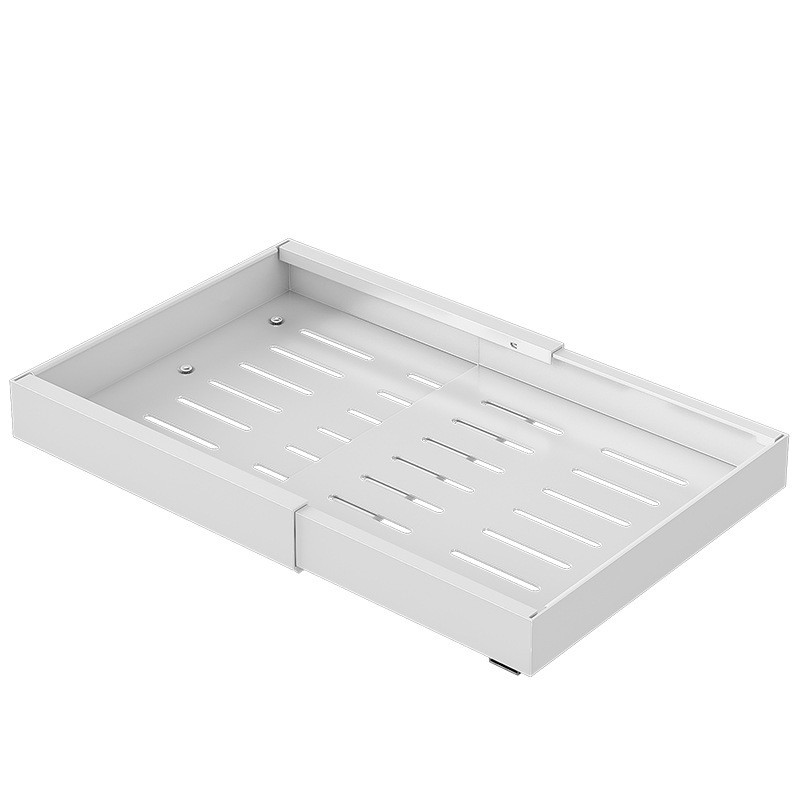 Large white telescopic pull tray three slides 42-68cm