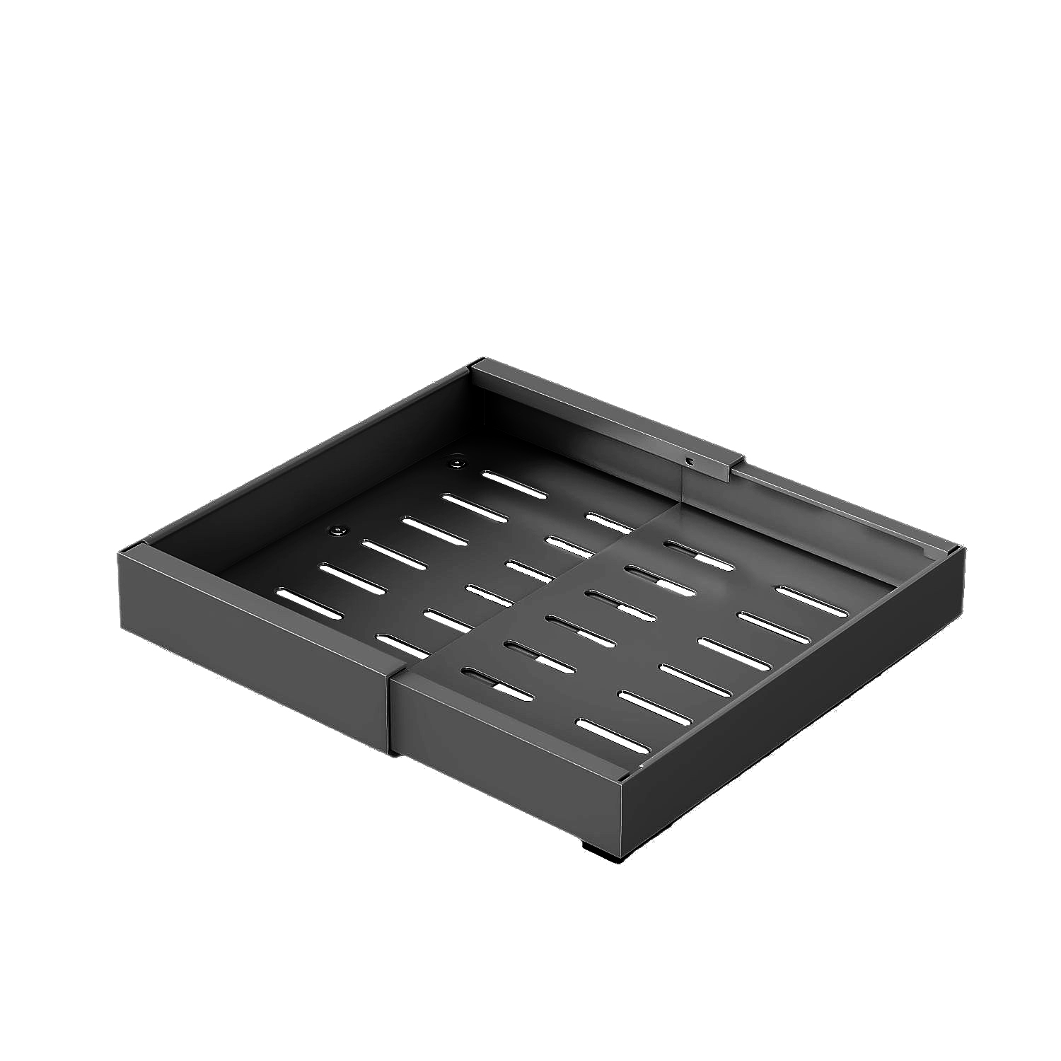 Black small telescopic pull tray three slides 32-52cm