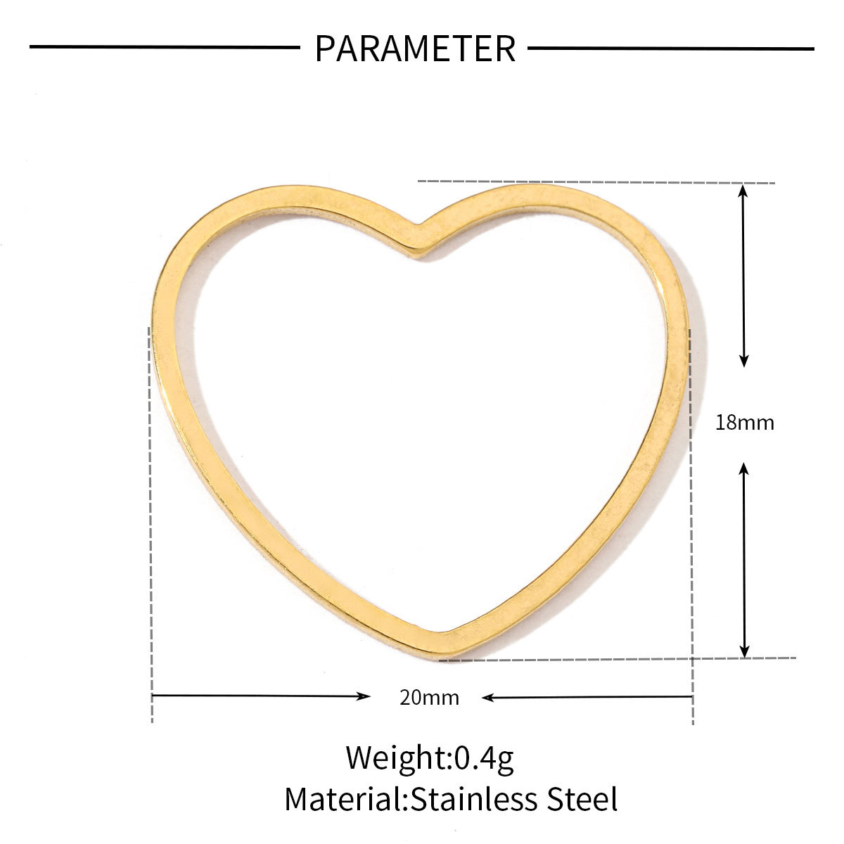 Golden heart shape