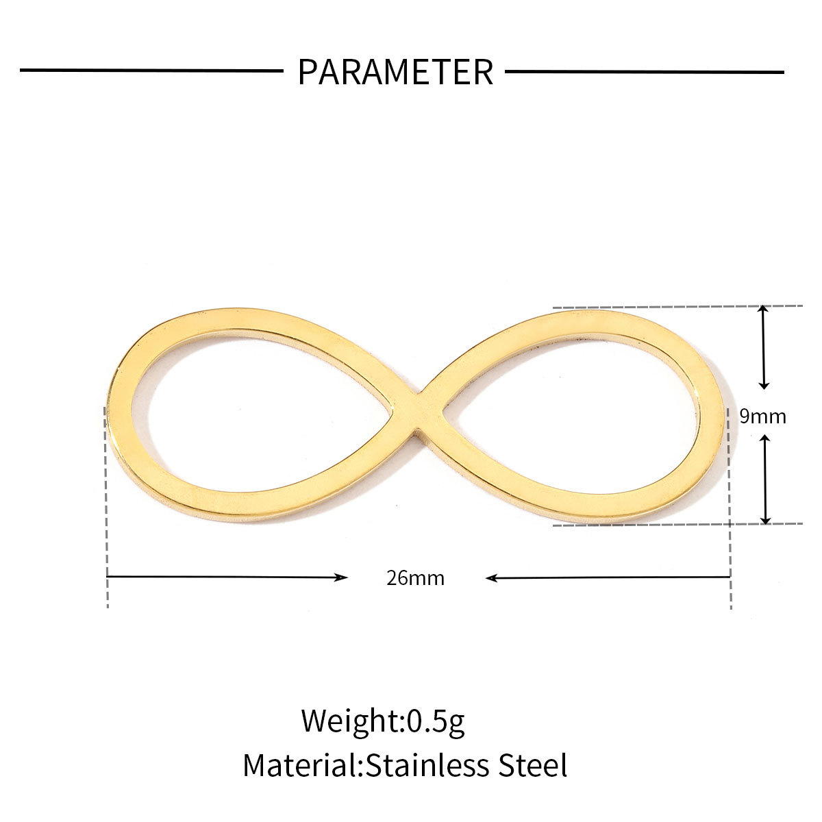 Golden infinite symbol