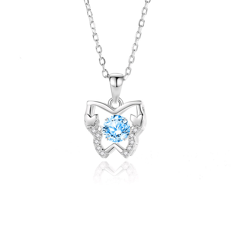 Zircon blue diamond white gold