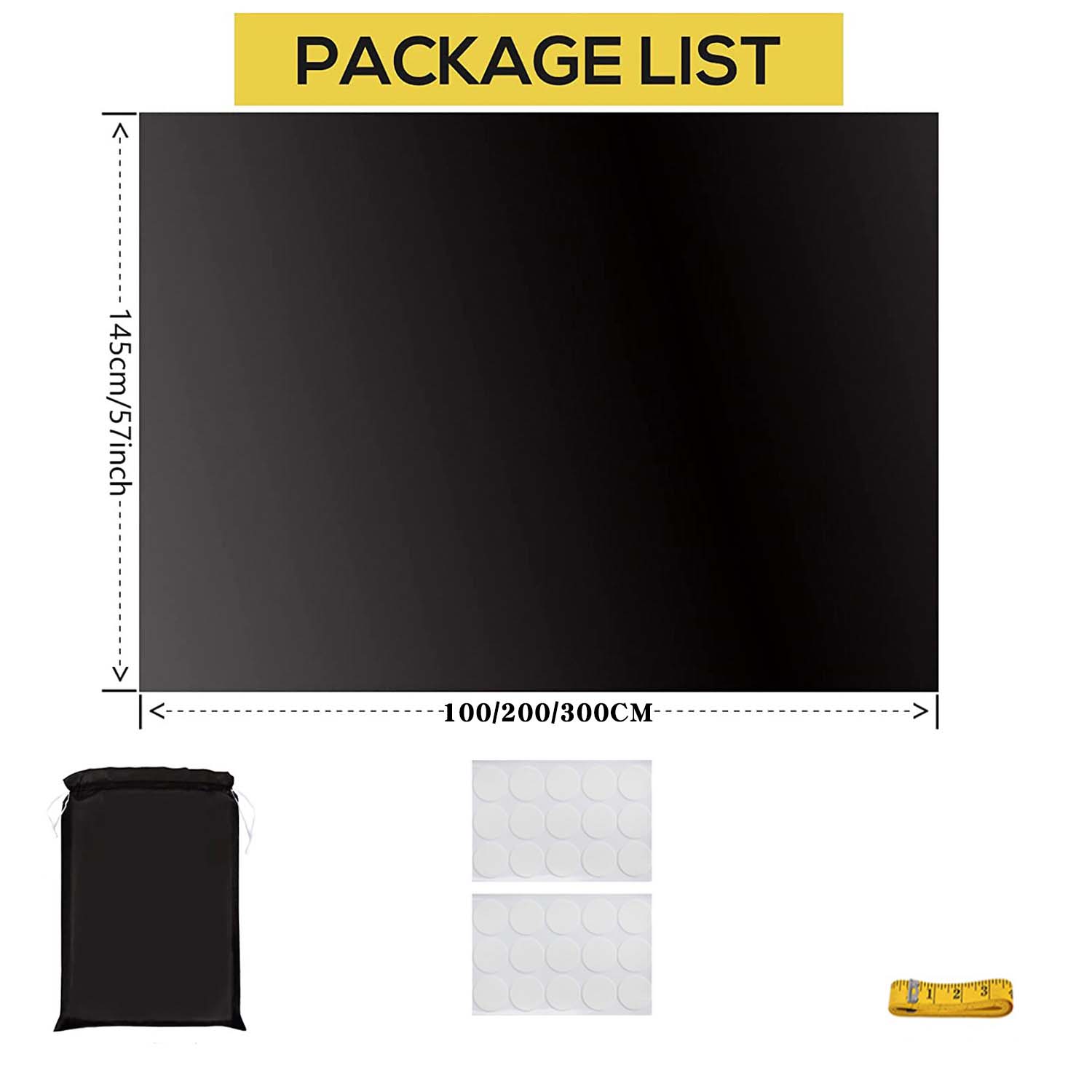 1 set (including solid color bag, 30 polka dot double-sided adhesive, 1 3 meter ruler, shading cloth)