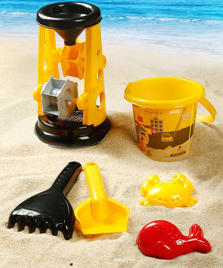 Engineering yellow sandglass and barrel 6-piece set