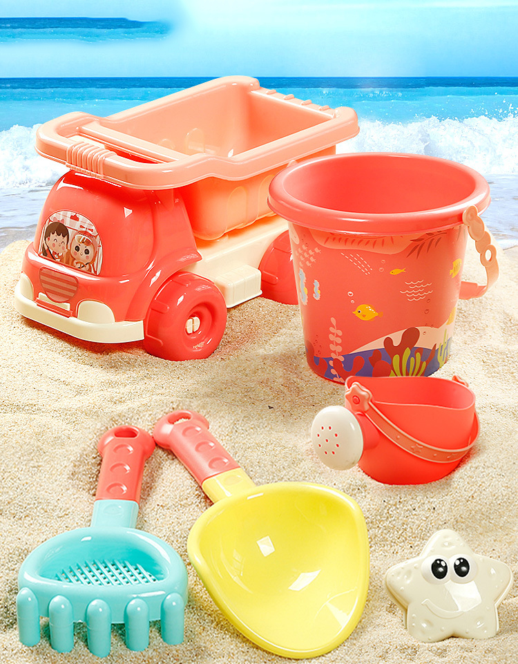 Coral Orange beach buggy bucket 6 pieces