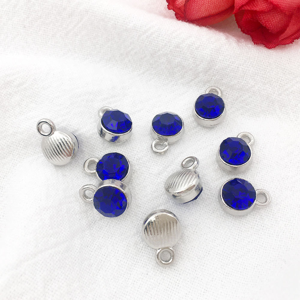 Antique silver september-sapphire blue