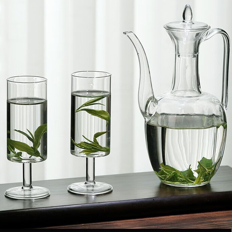 Transparent pot with 2 cups