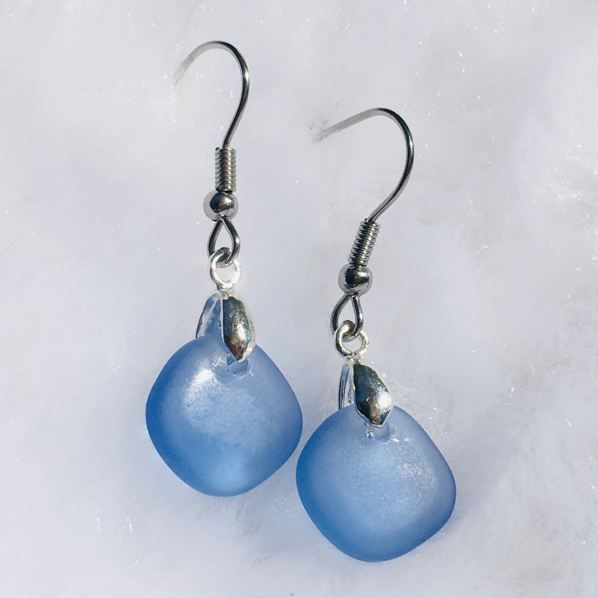 Steel ear Hook - Light blue Cornflower