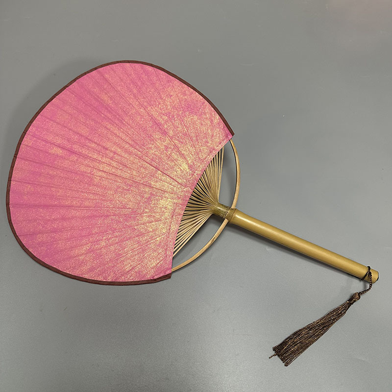 Pink gilt - Round 22cm - green rod handle