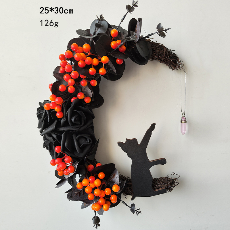 L3-28 Black flower orange fruit 30CM