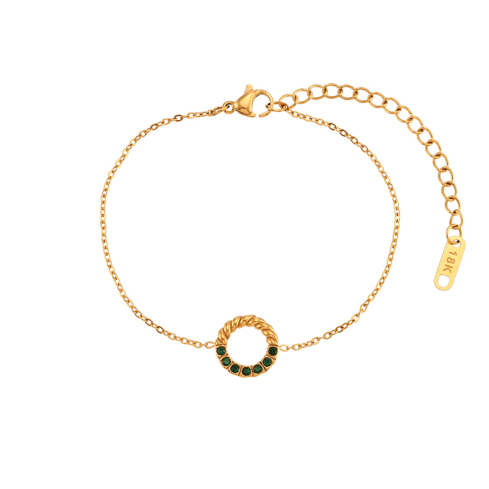 Bracelet - Gold - green diamond