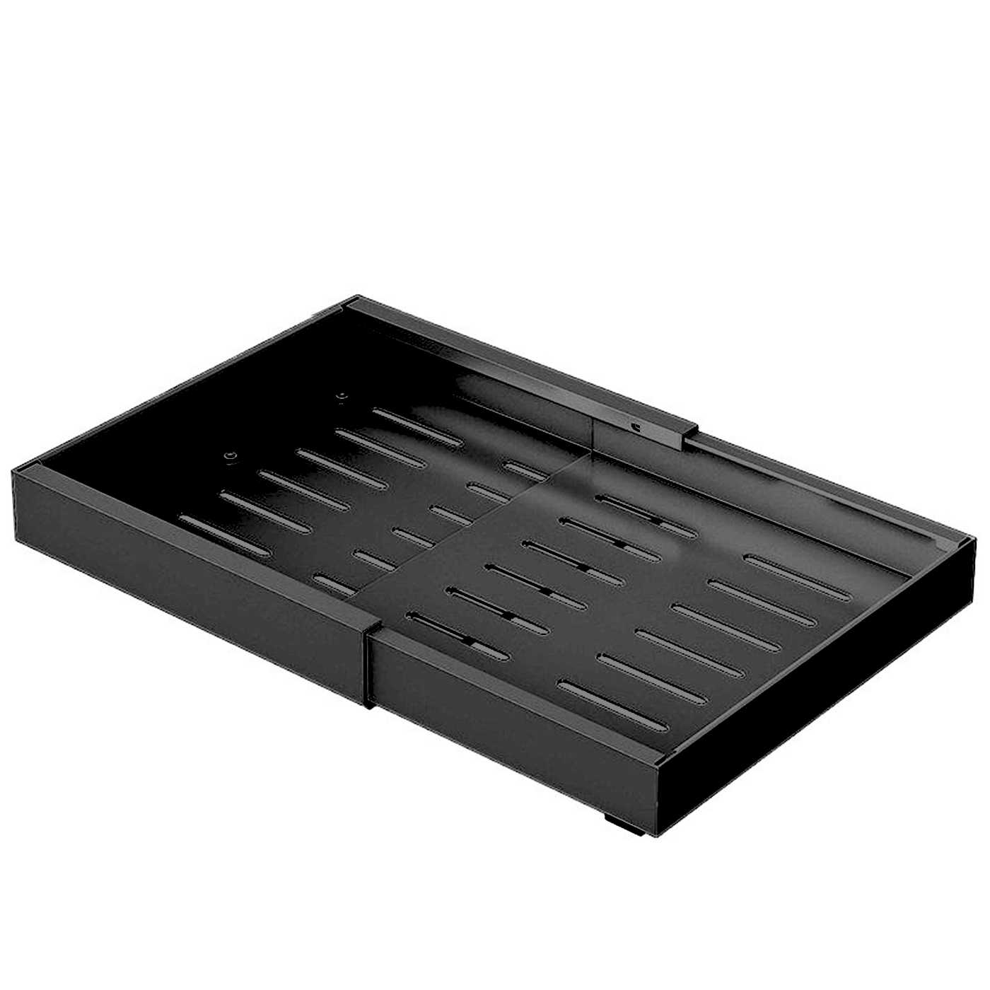 Large black telescopic pull tray three slides 42-68cm