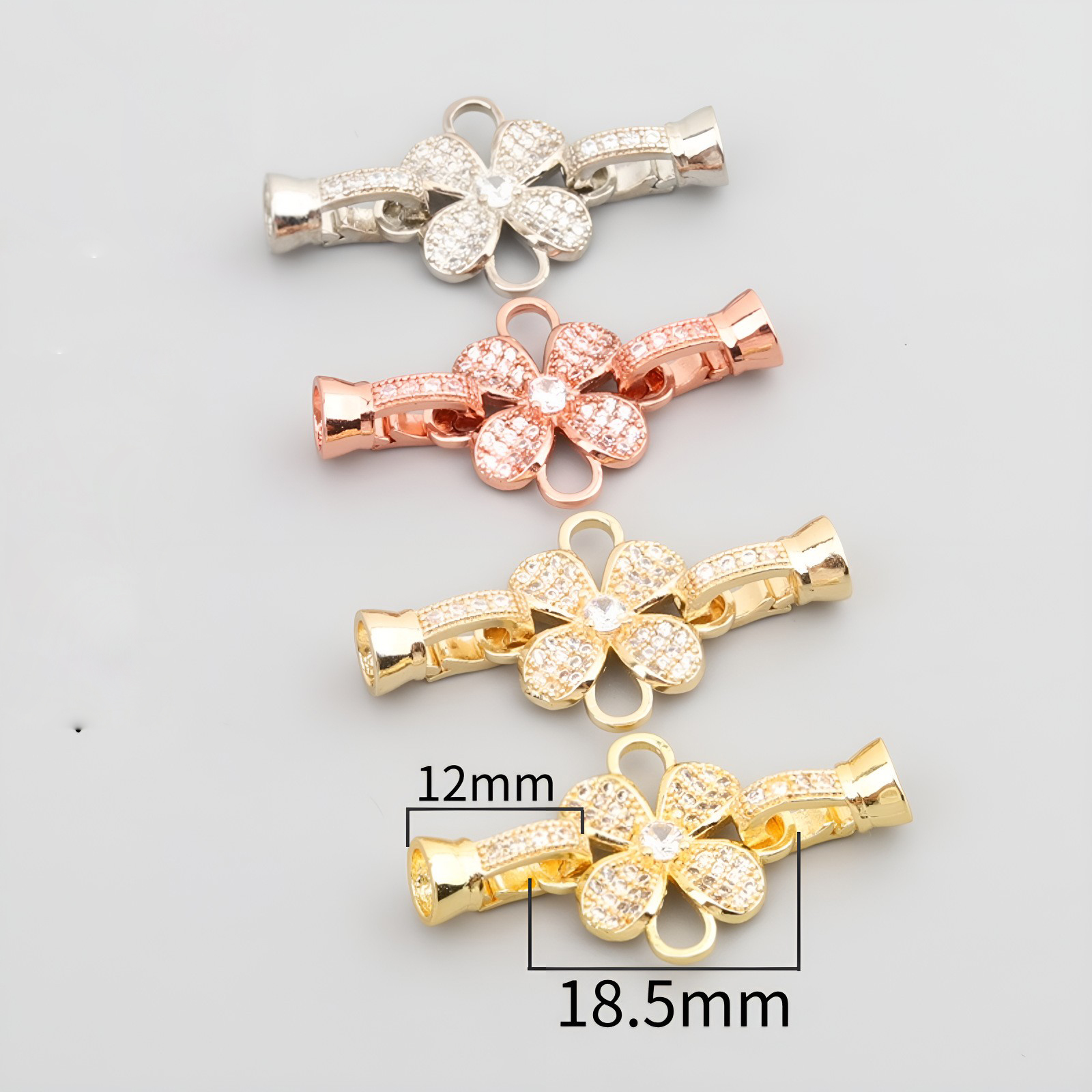 Flower-shaped buckle Rose gold/color preserving