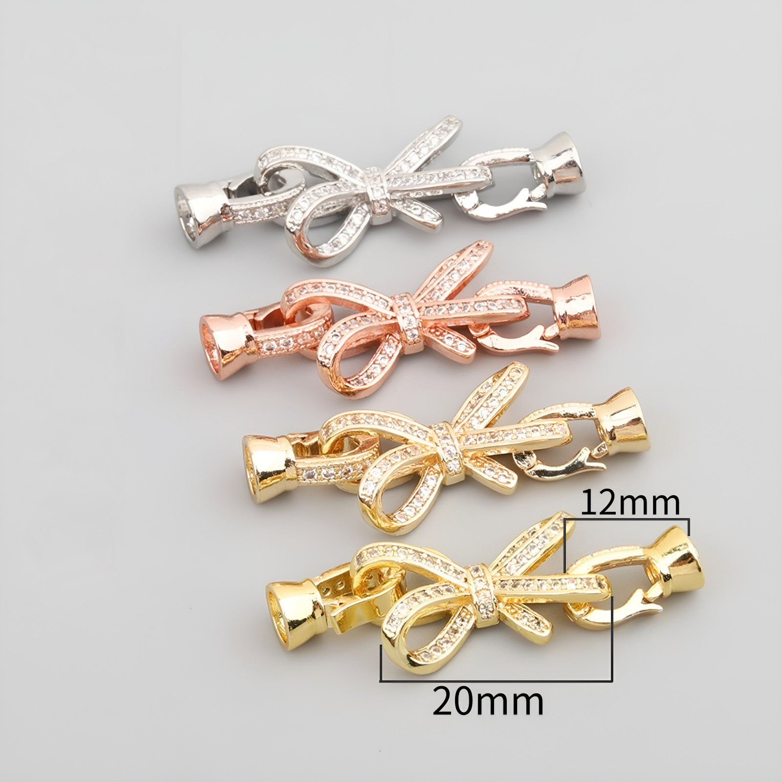 Bow buckle 18K gold/color preserving