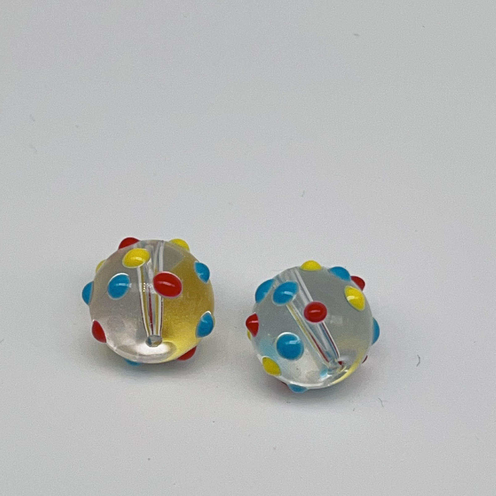 12mm yellow pink polka dot