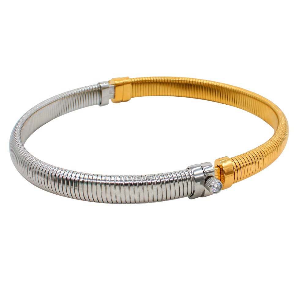 YS809 12mm smooth gold collar