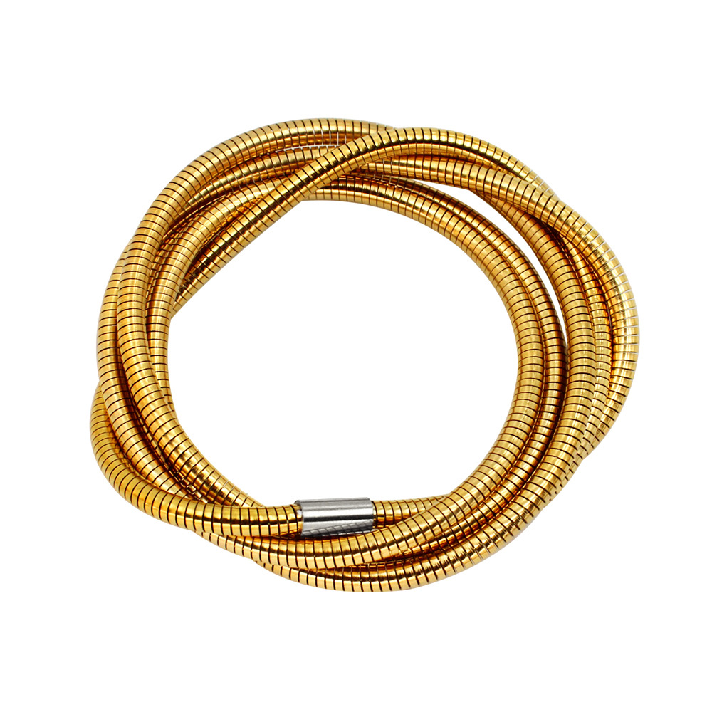 3:Plain strap - Gold chain steel colored fittings