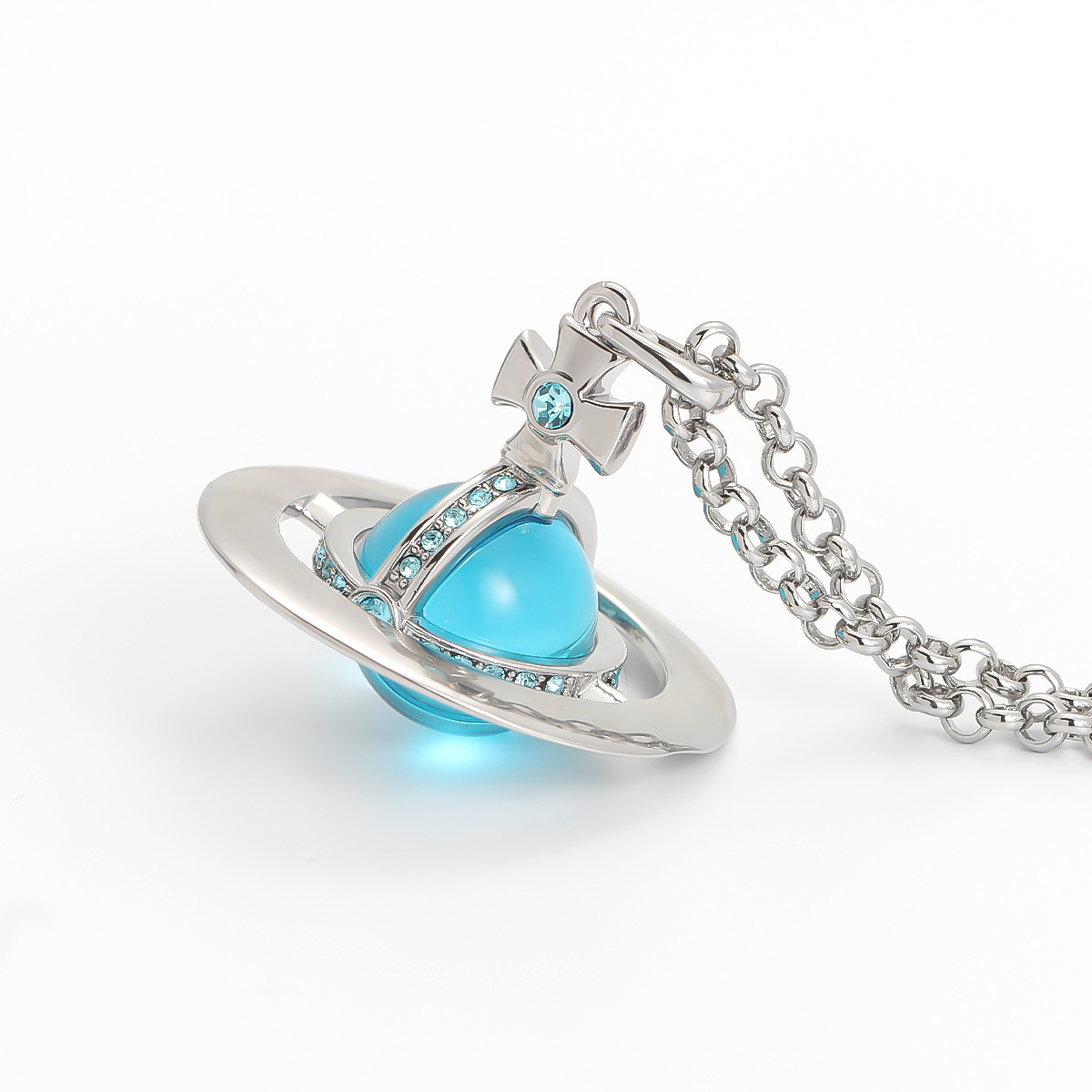 Large blue - platinum plated