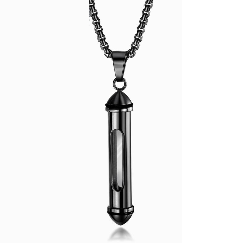 6:Single black pendant with chain