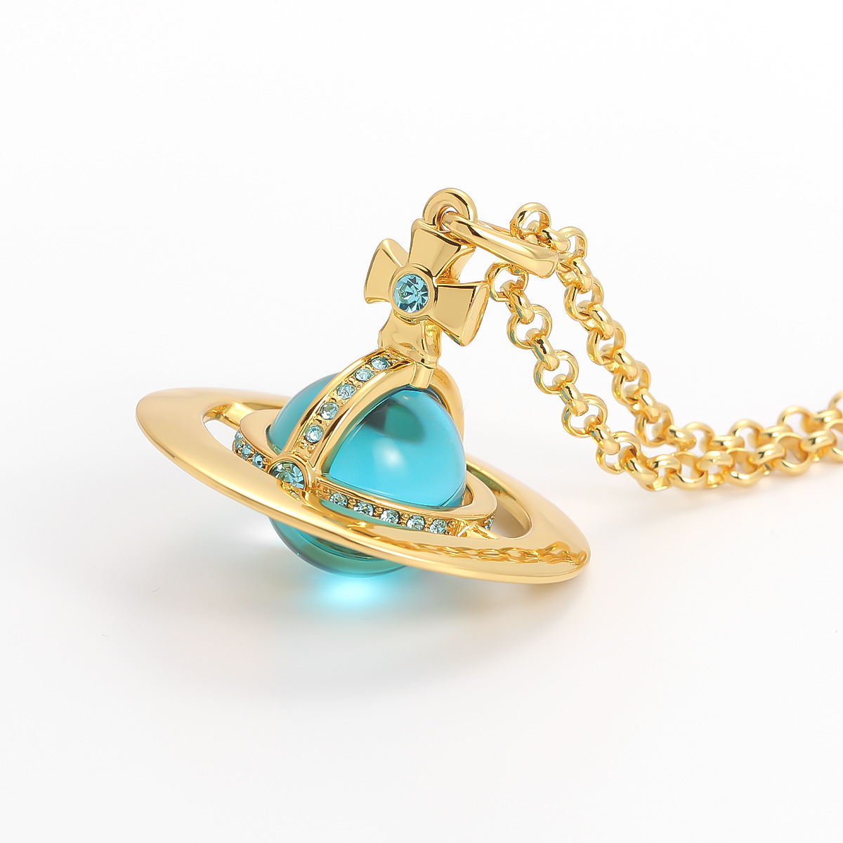 5:Large blue - gold plated