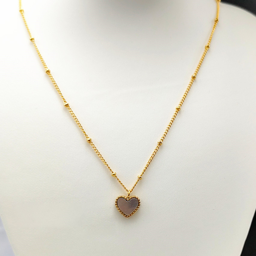 2:18K white peach Heart necklace -40x5cm