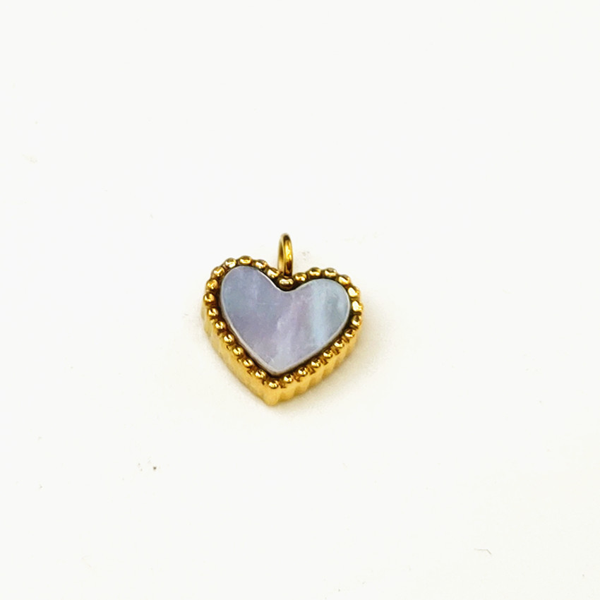 4:18K Gold and white Heart pendant -10mm