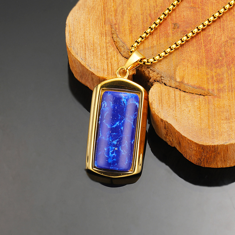 8:Blue turquoise pendant