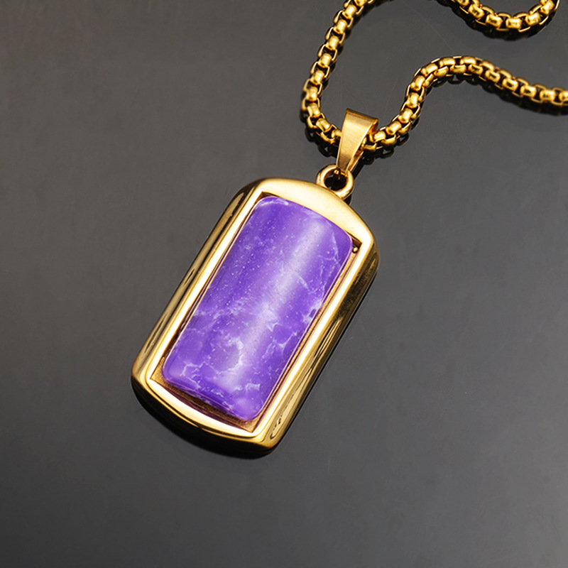 9:Purple turquoise pendant