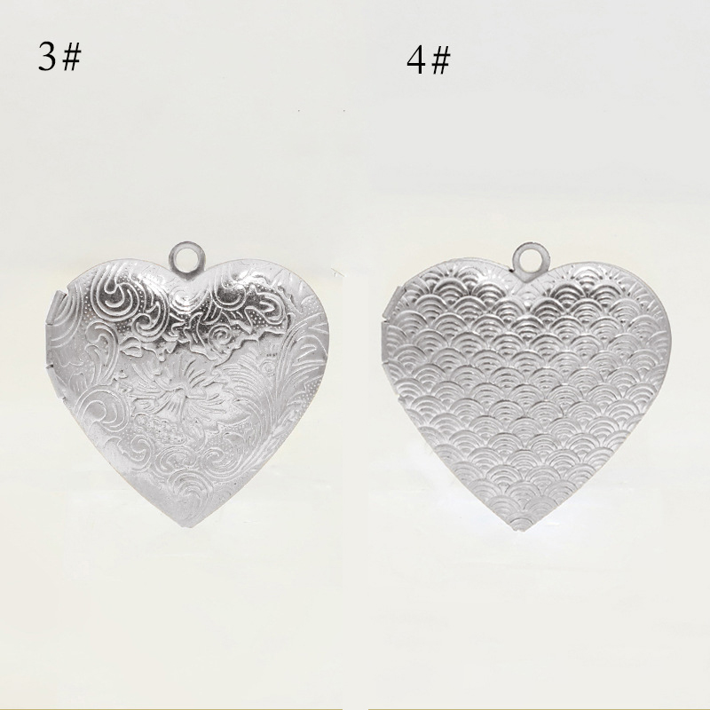 Copper plated white K 3 heart-shaped photo box/28.