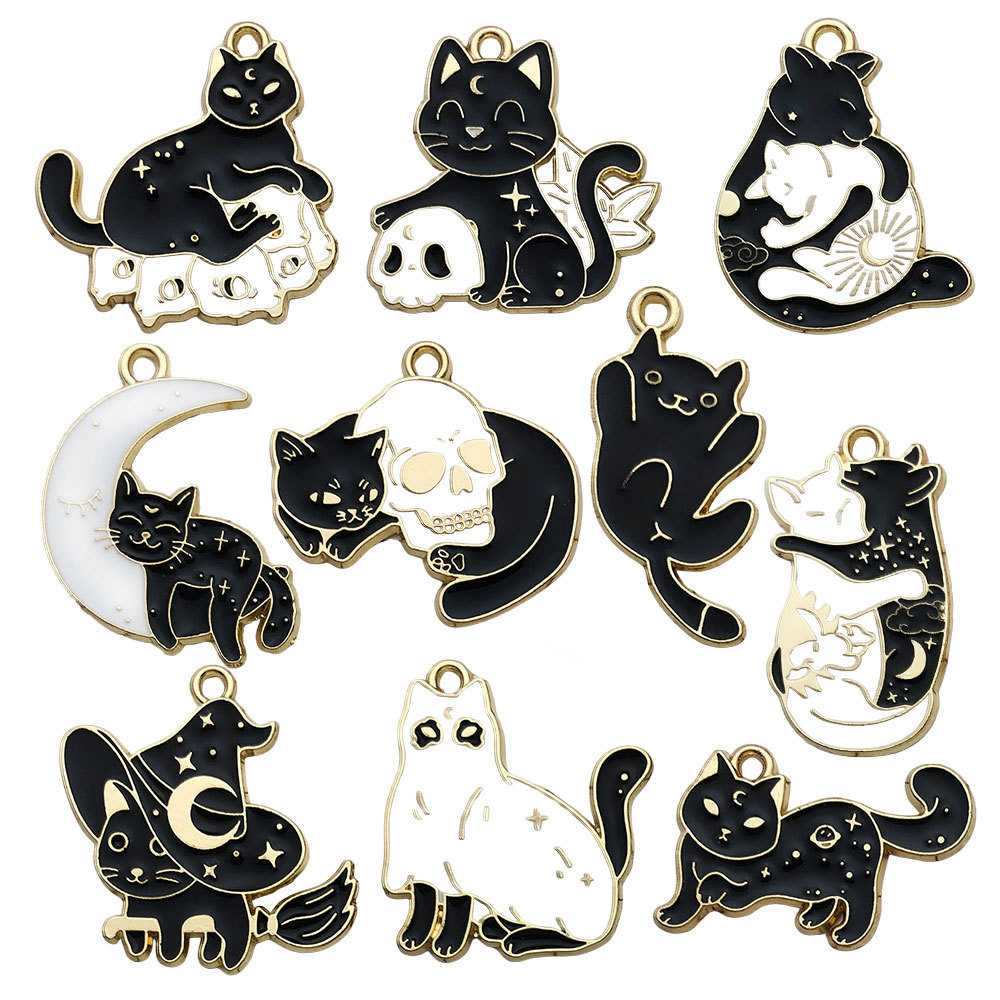 Mix 10 dripping Halloween Skull Black cats -1 for