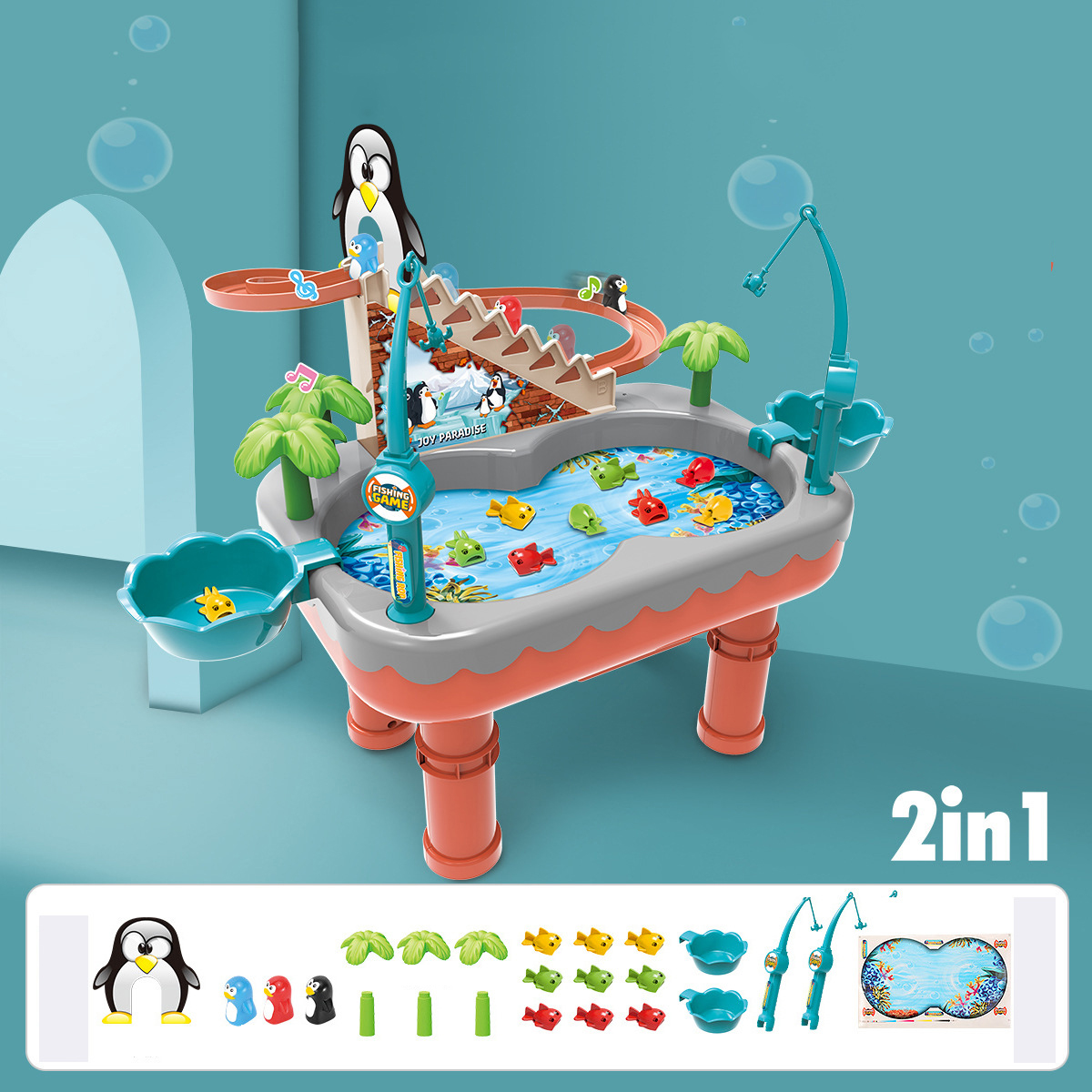 7713B Penguin Fishing Orange (English)