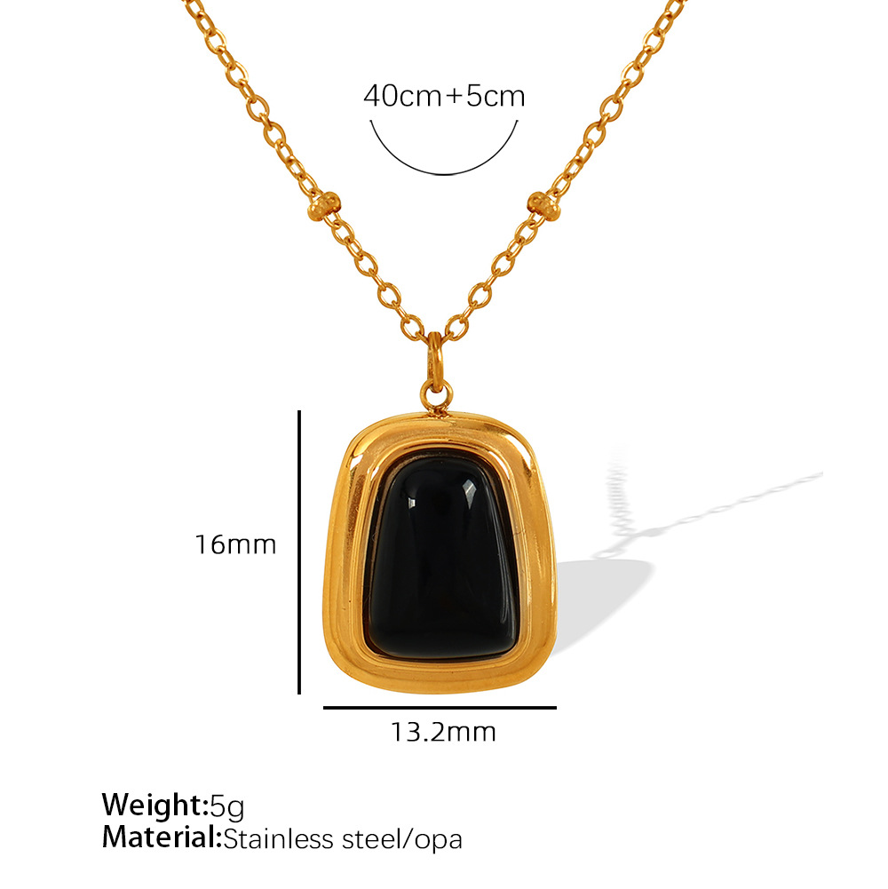 4:Black cat eye stone necklace