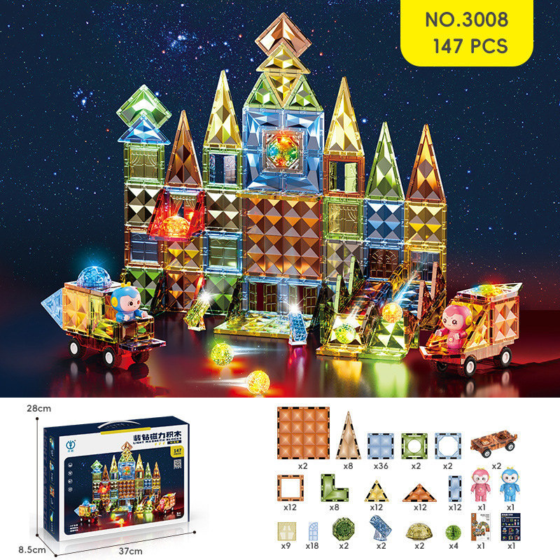 [9909]147PCS Diamond magnetic building blocks [Light version]