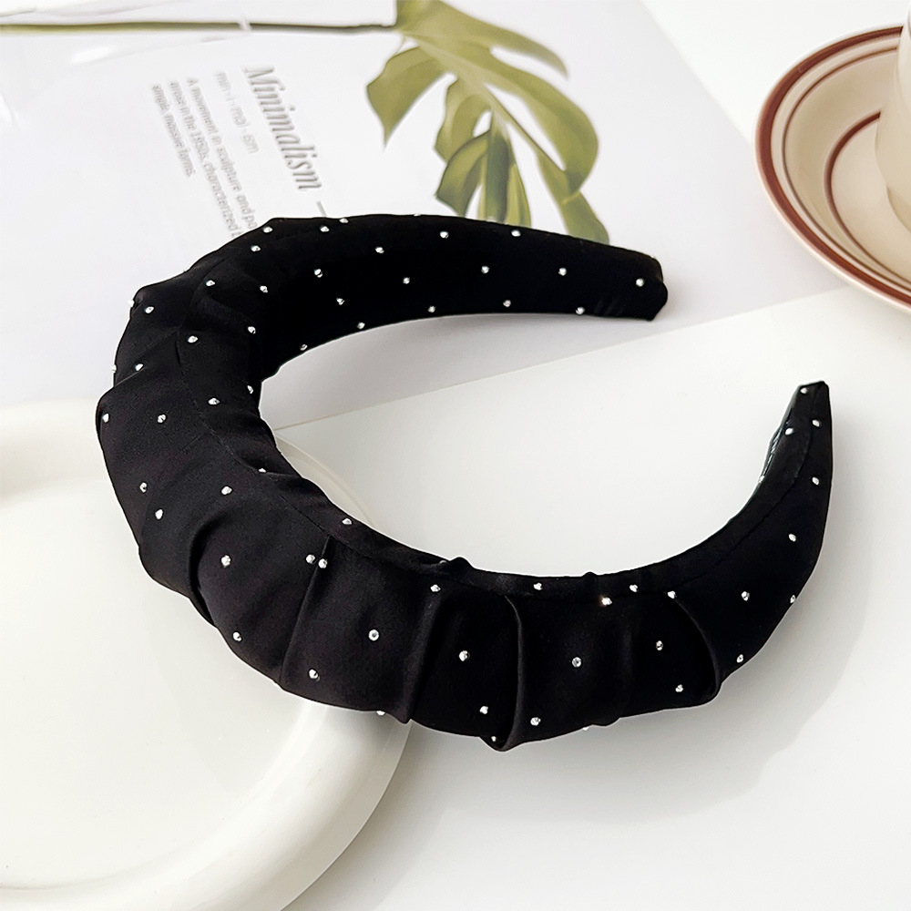 Iron drill pleated sponge headband - black