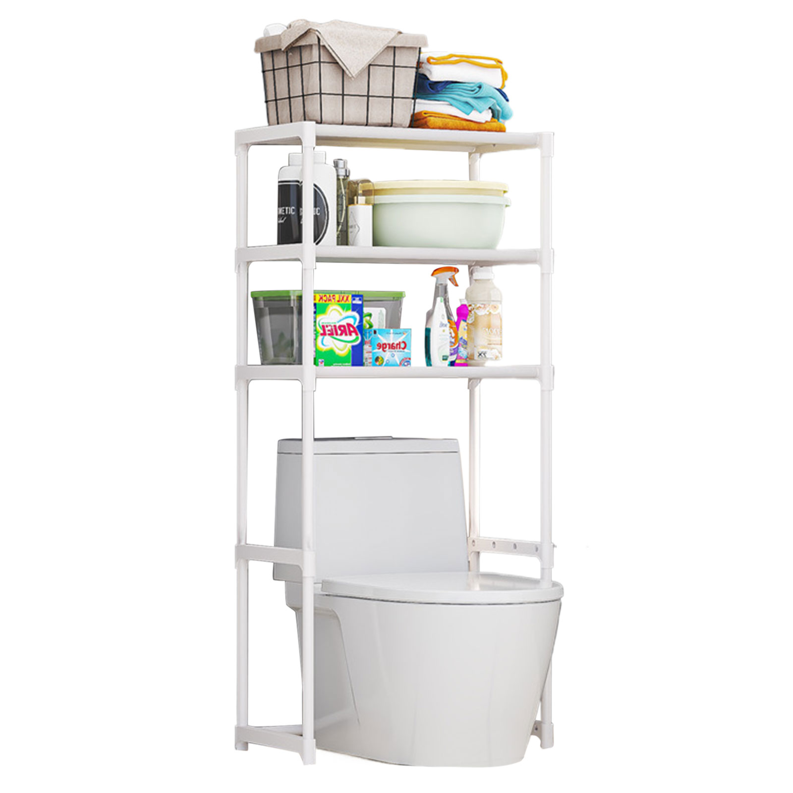 White three-layer toilet rack