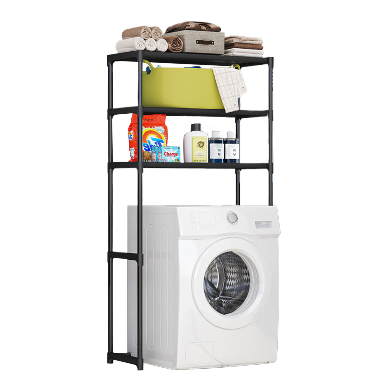 Black three-layer washing machine rack