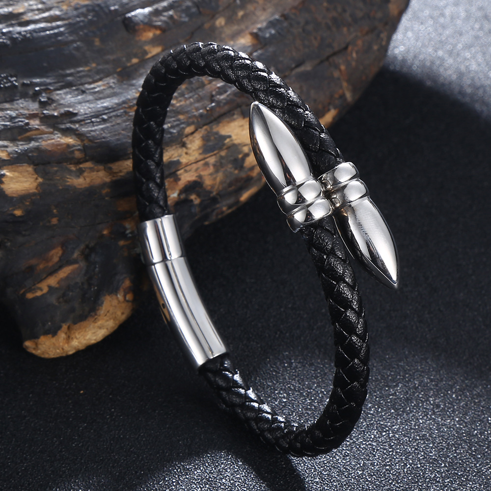 Black [Steel] [leather] Inner ring 165mm【 Straig