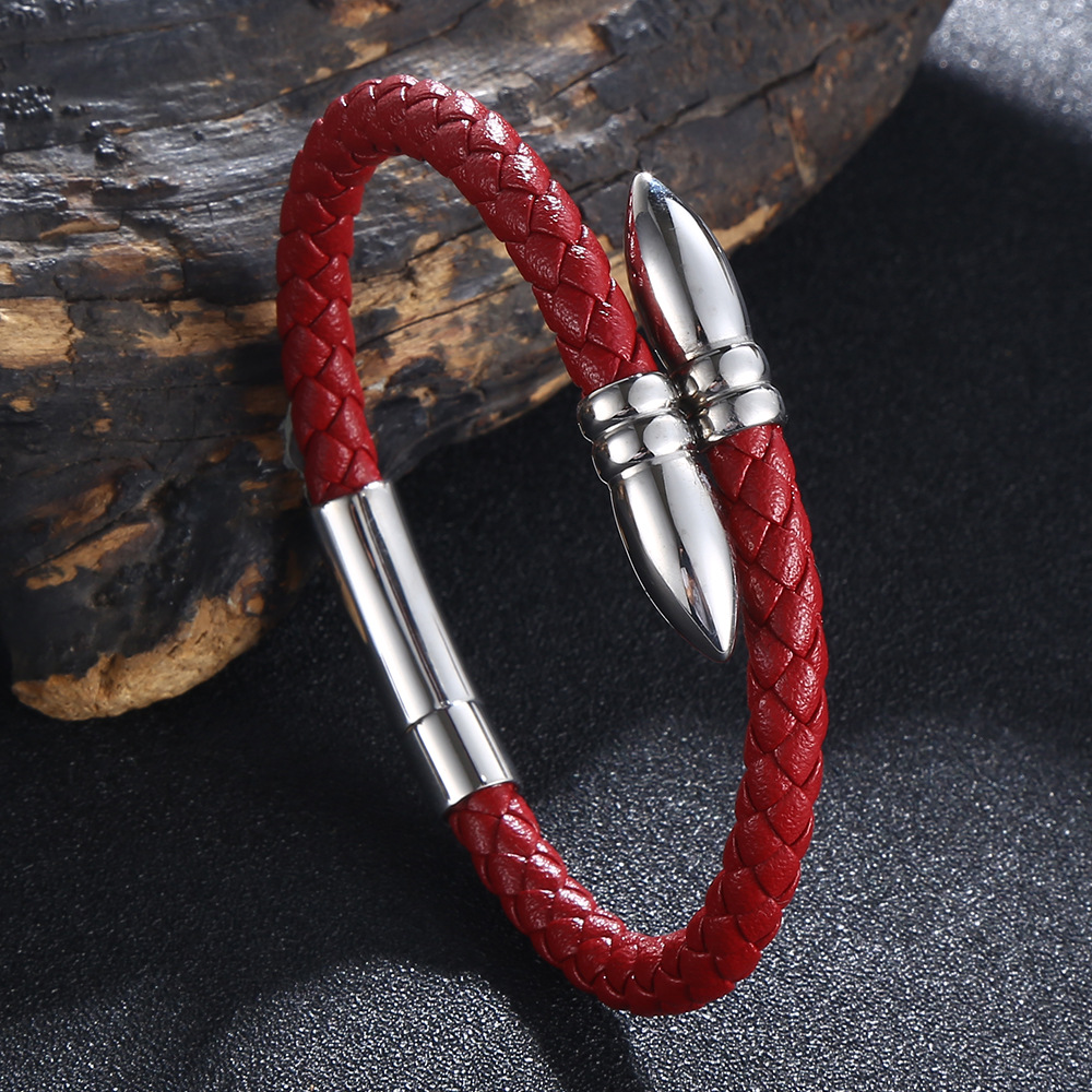 Red [Steel] [Leather] Inner ring 165mm【 Straight