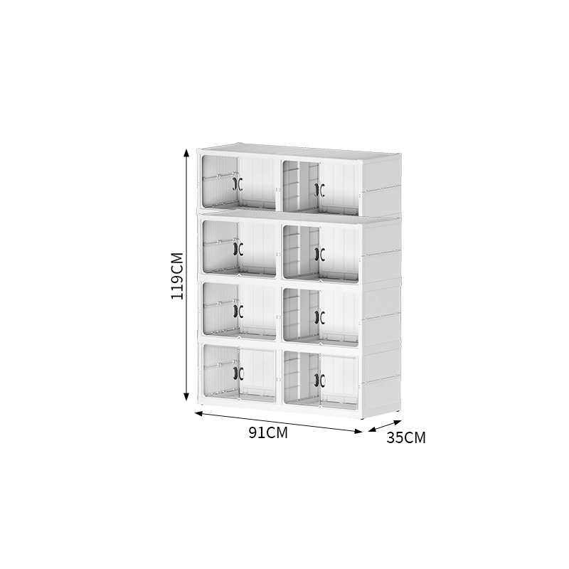 Four rows of white 4 height (wheelless - can fit 16 pairs of boots)