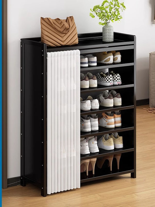 Black cloth curtain shoe rack 7 layers 70cm