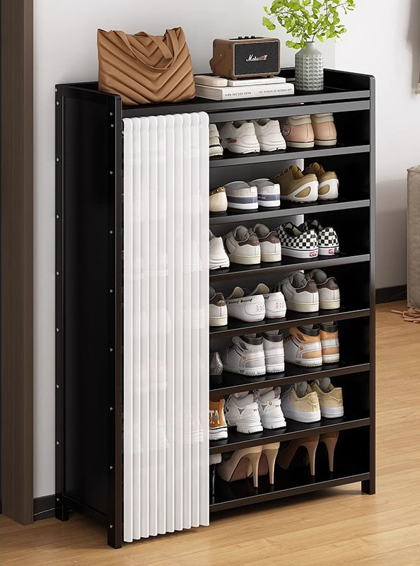 Black cloth curtain shoe rack 8 layers 80cm