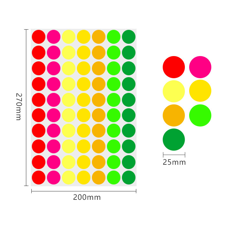 25mm B type 7 colors (70 pieces/sheet)