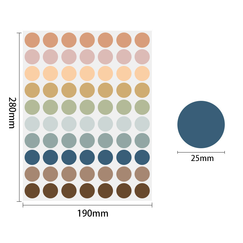 25mm C 10 colors (70 pieces/sheet)